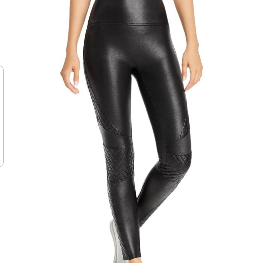 Spanx Faux Leather Quilted Leggins